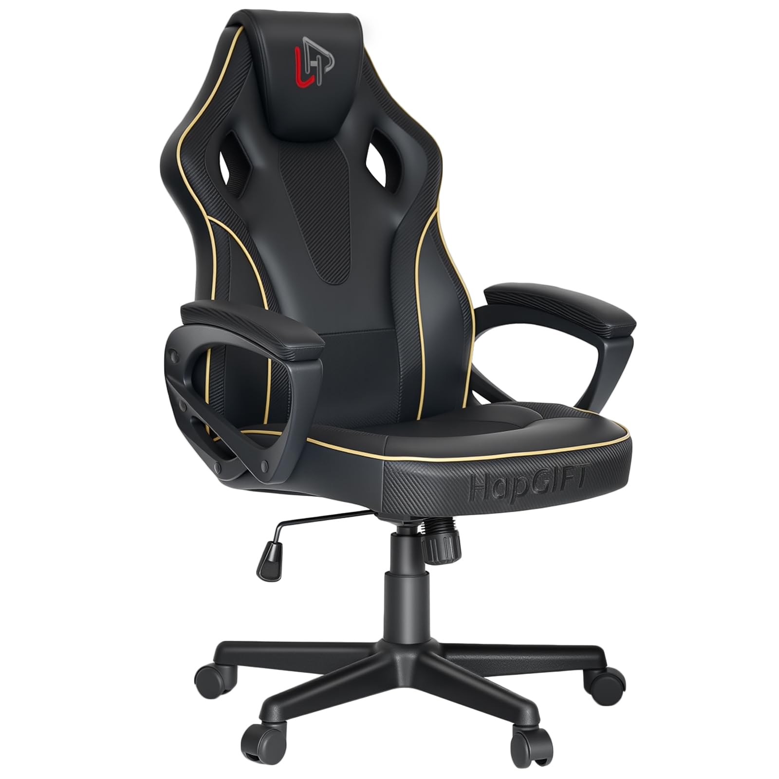 HapGIFT Gaming Chair, Ergonomic Computer Gaming Chairs with Link Armrest, PU Leather Video Game Chairs for Adults Teens, Hei…