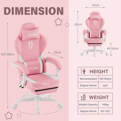 PZDO Cute Pink Gaming Chair