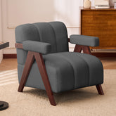 Dailyhome Accent Chair Mid-Century Modern with Wide Backrest for Bedroom, Upholstered Living Room Chair with Wooden, Lounge …
