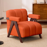 Dailyhome Accent Chair Mid-Century Modern with Wide Backrest for Bedroom, Upholstered Living Room Chair with Wooden, Lounge …