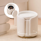 Dailyhome Ottoman with Storage, Round Boucle Vanity Stool No Wheels, Swivel Vanity Chair with Cushion for Girls, Cute Makeup…