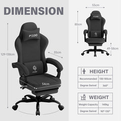 PZDO Ergonomic Black Gaming Chair