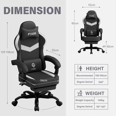 PZDO Ergonomic Black White Gaming Chair