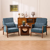 Dailyhome Accent Chairs Set of 2 Mid-Century Modern with Lumbar Support Pillow, Upholstered Living Room Chairs with Wooden, …