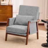 Dailyhome Accent Chair Mid-Century Modern Chair with Lumbar Support Pillow, Upholstered Living Room Chairs with Wooden, Chen…