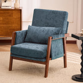 Dailyhome Accent Chair Mid-Century Modern Chair with Lumbar Support Pillow, Upholstered Living Room Chairs with Wooden, Chen…