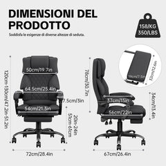 Sedia da Ufficio Ergonomica con Poggiapiedi in Tessuto, Poltrona Ufficio Sedia Scrivania ad Altezza Regolabile con Ruote Piroettanti, Sedia Ufficio per Home, Sedia Gaming, Grigio Scuro - image 3