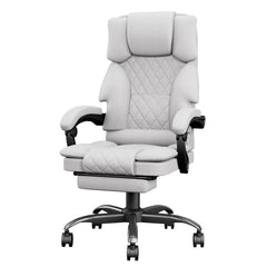 Sedia Ufficio Sedia Scrivania Ergonomica per Casa e Ufficio, Sedia da Scrivania con Schienale Regolabile Sedie Computer Gaming Chair Poltrona Scrivania con Poggiapiedi in Tessuto, Grigio - image 1