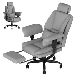 Sedia Scrivania Sedia Ufficio Direzionale Braccioli Sollevabile, Poltrona Ufficio Ergonomica con Schienale Alto Regolabile in Altezza con Supporto Lombare, Sedia da Ufficio 200KG, Grigio - image 1