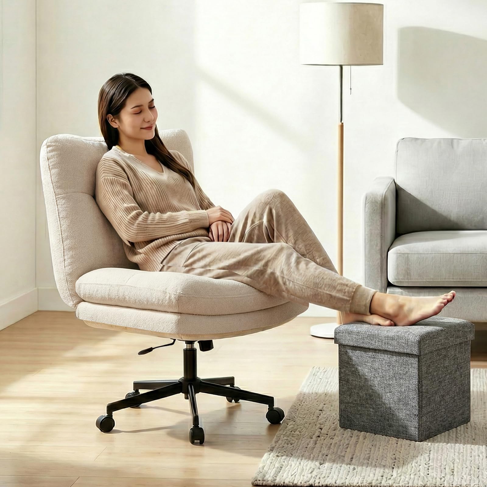 Submi Beige Office Chair - product image 1