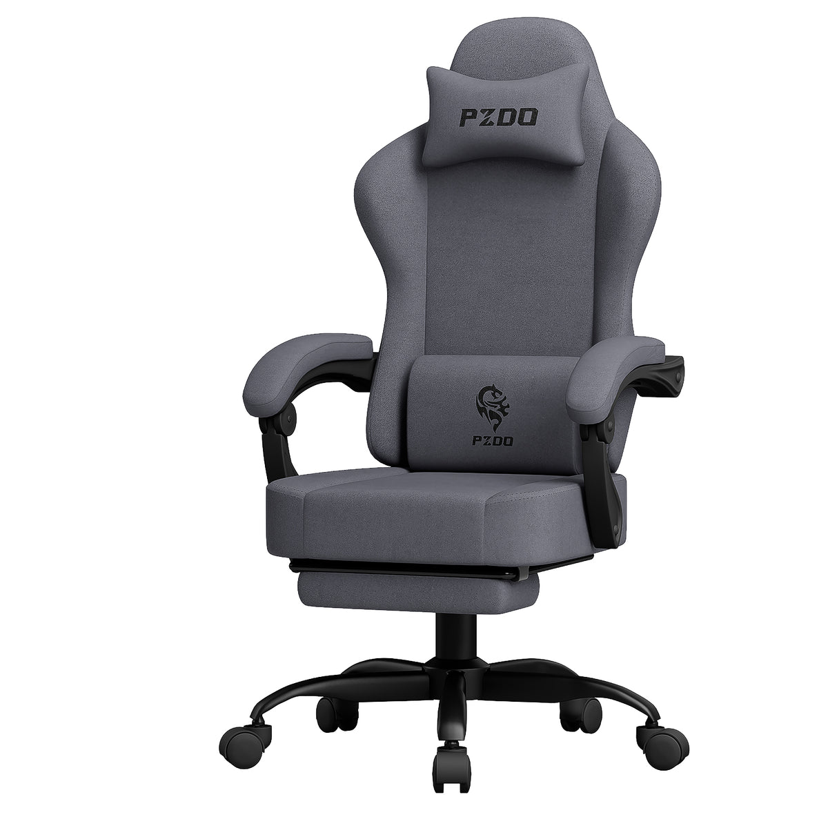PZDO Leather Grey Gaming Chair