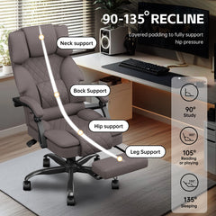PZDO Fabric Deep Brown Office Chair