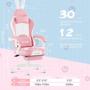 PZDO Kawaii Pink Gaming Chair