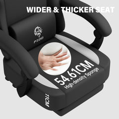PZDO Ergonomic Black White Gaming Chair
