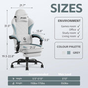 PZDO Cozy Gray Gaming Chair