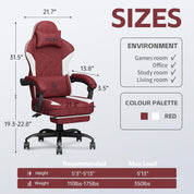 PZDO Premium Red Gamer Chair