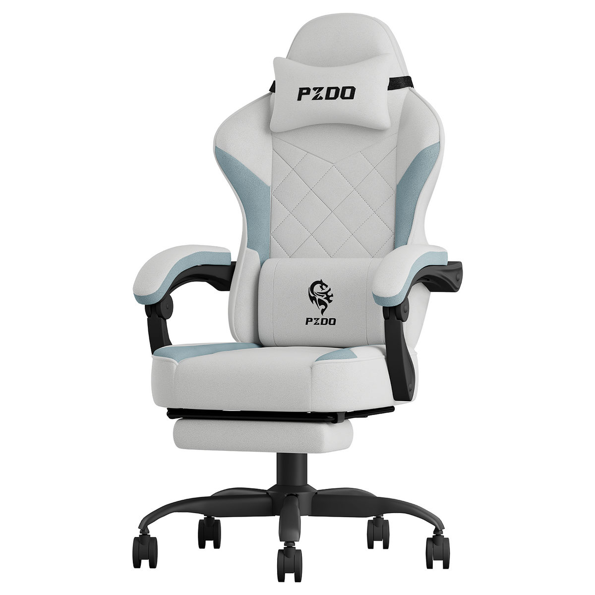 PZDO Gemütlicher grauer Gaming-Stuhl
