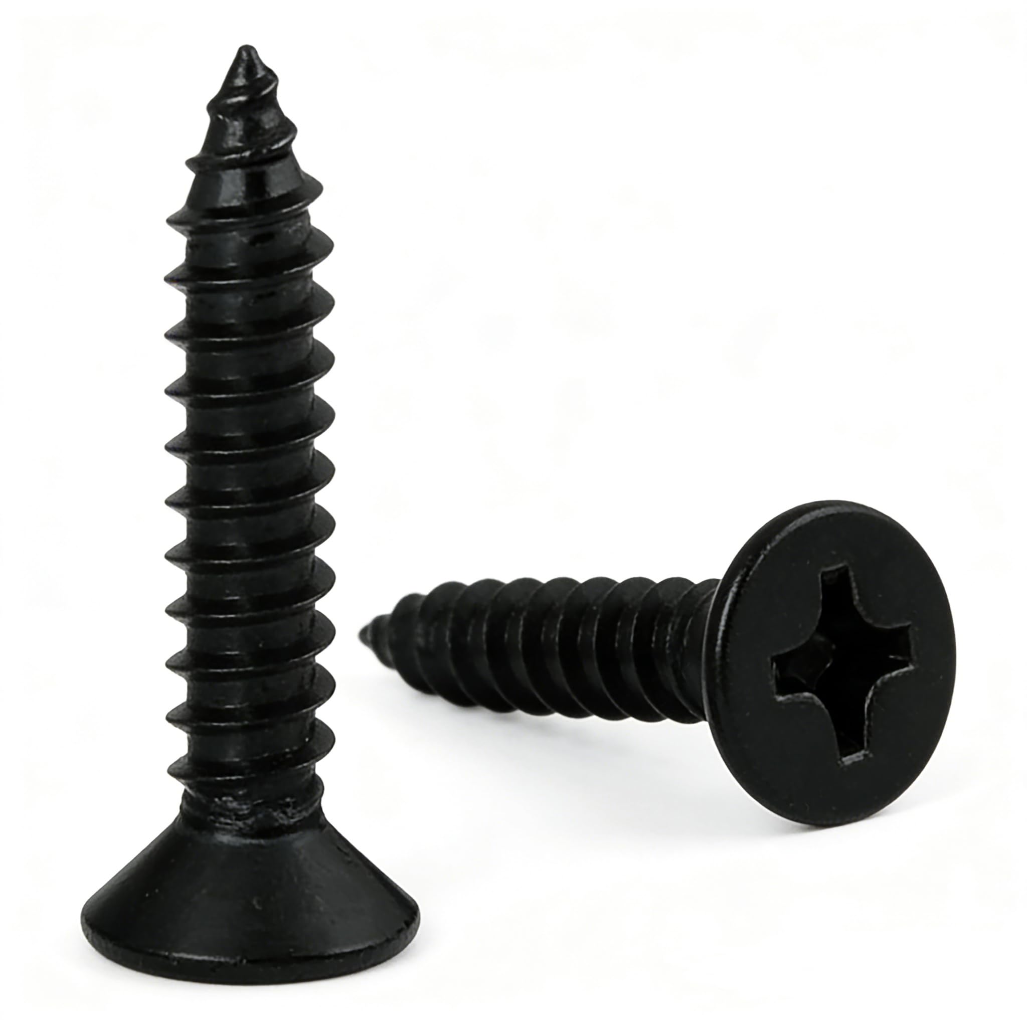 Flat Head Self-Tapping Wood Screws - Rust-Proof Carbon Steel for Woodworking & DIY - product image 1