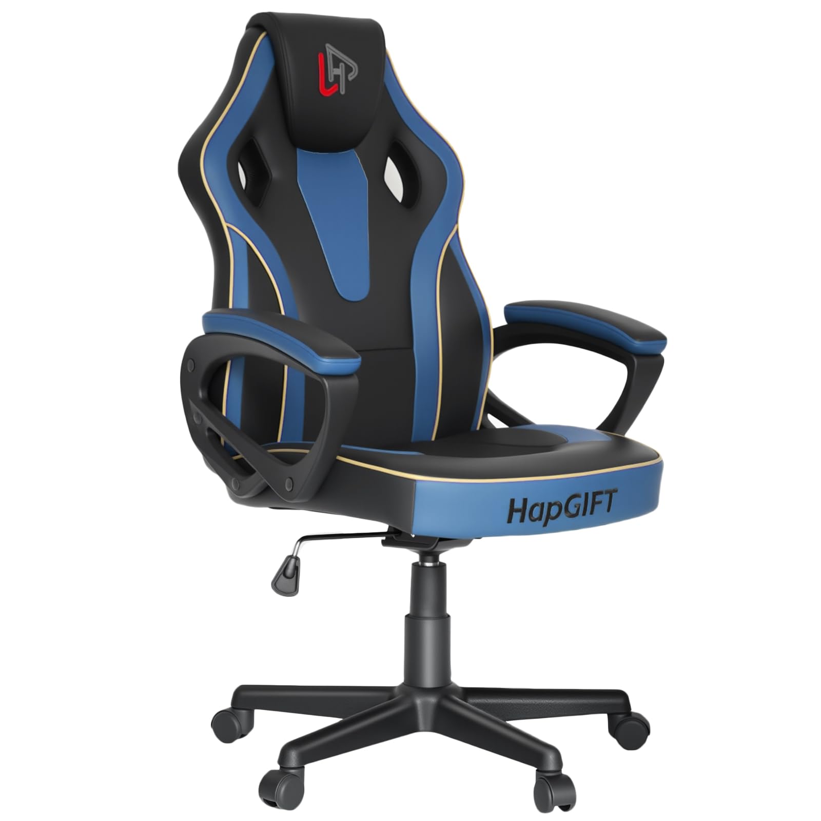 HapGIFT Gaming Chair for Adults, PU Leather Computer Gaming Chair with Link Armrest, Racing Style Gamer Chair, Height Adujus…