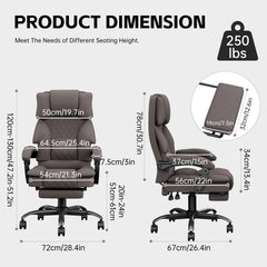 PZDO Fabric Deep Brown Office Chair