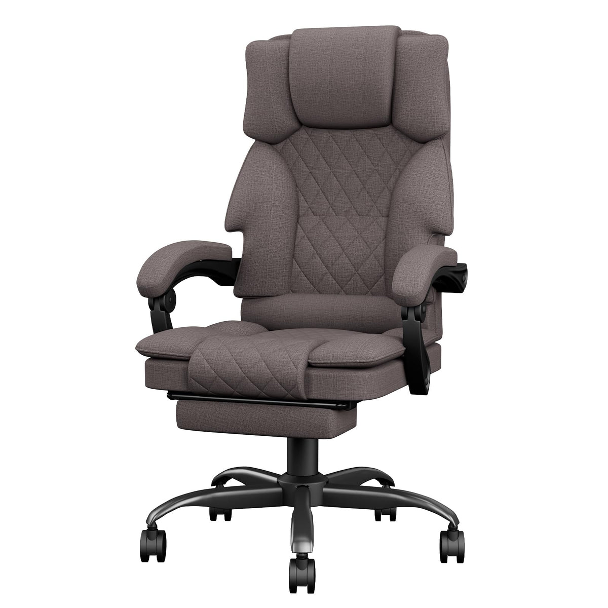 Sedia Gaming con Schienale Ampio Sedia Ufficio per Adulti con Poggiapiedi per Home Office, Sedia da Scrivania Regolabile in Altezza Poltrona Ufficio con Funzione Reclinabile, Marrone Scuro - image 1