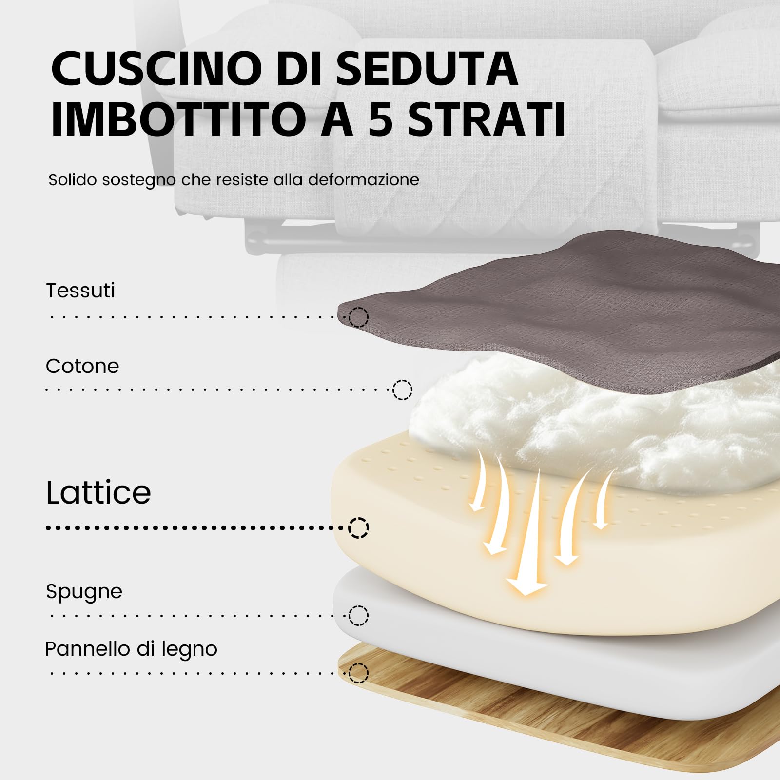 Sedia Gaming con Schienale Ampio Sedia Ufficio per Adulti con Poggiapiedi per Home Office, Sedia da Scrivania Regolabile in Altezza Poltrona Ufficio con Funzione Reclinabile, Marrone Scuro - image 6