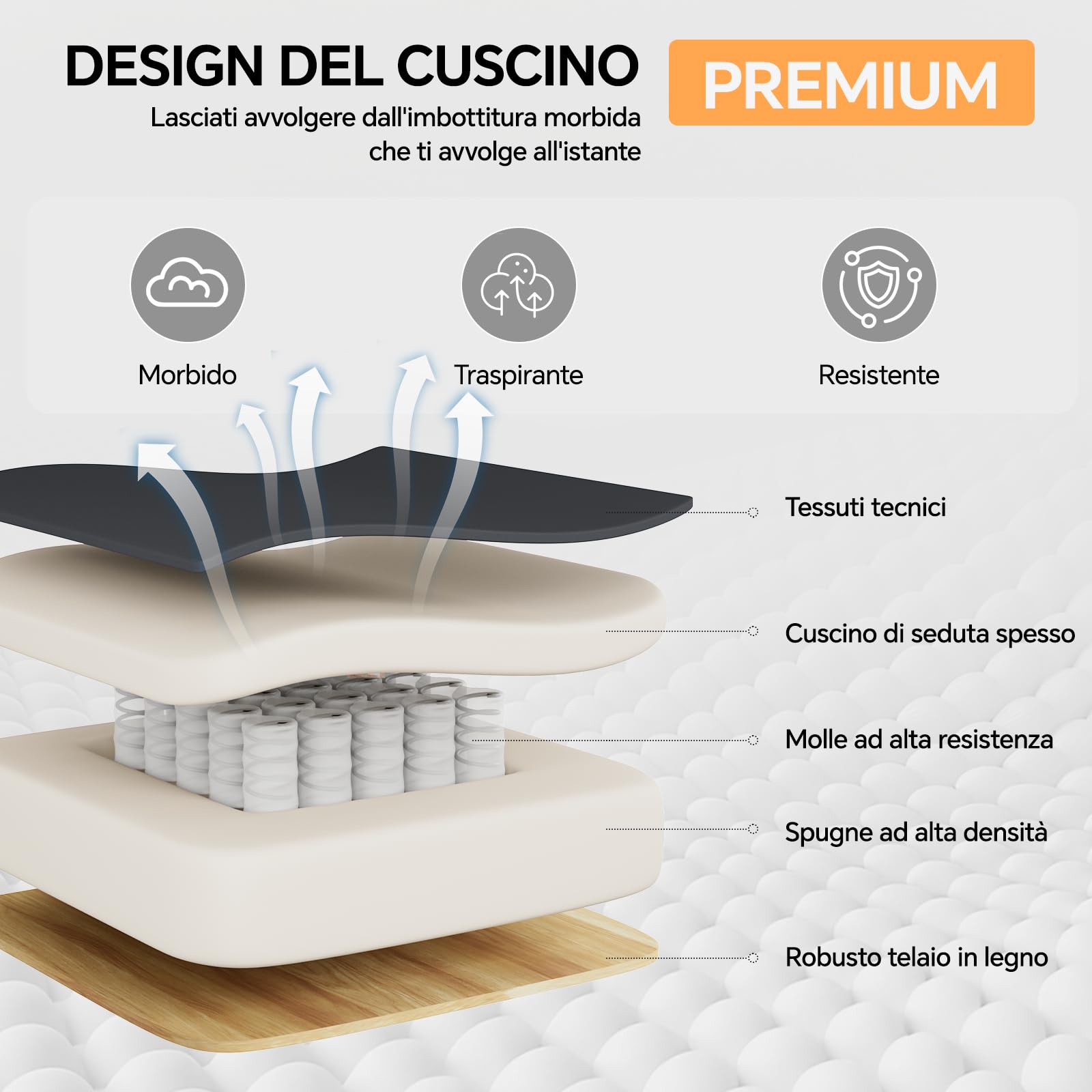Sedia Ufficio Big & Tall con Schienale Alto, Sedia Scrivania, Poltrona Ufficio Ergonomica Braccioli Sollevabile in Tessuto Tecnico, Sedia Gaming con Poggiapiedi e Supporto Lombare, 200KG, Nero - image 4