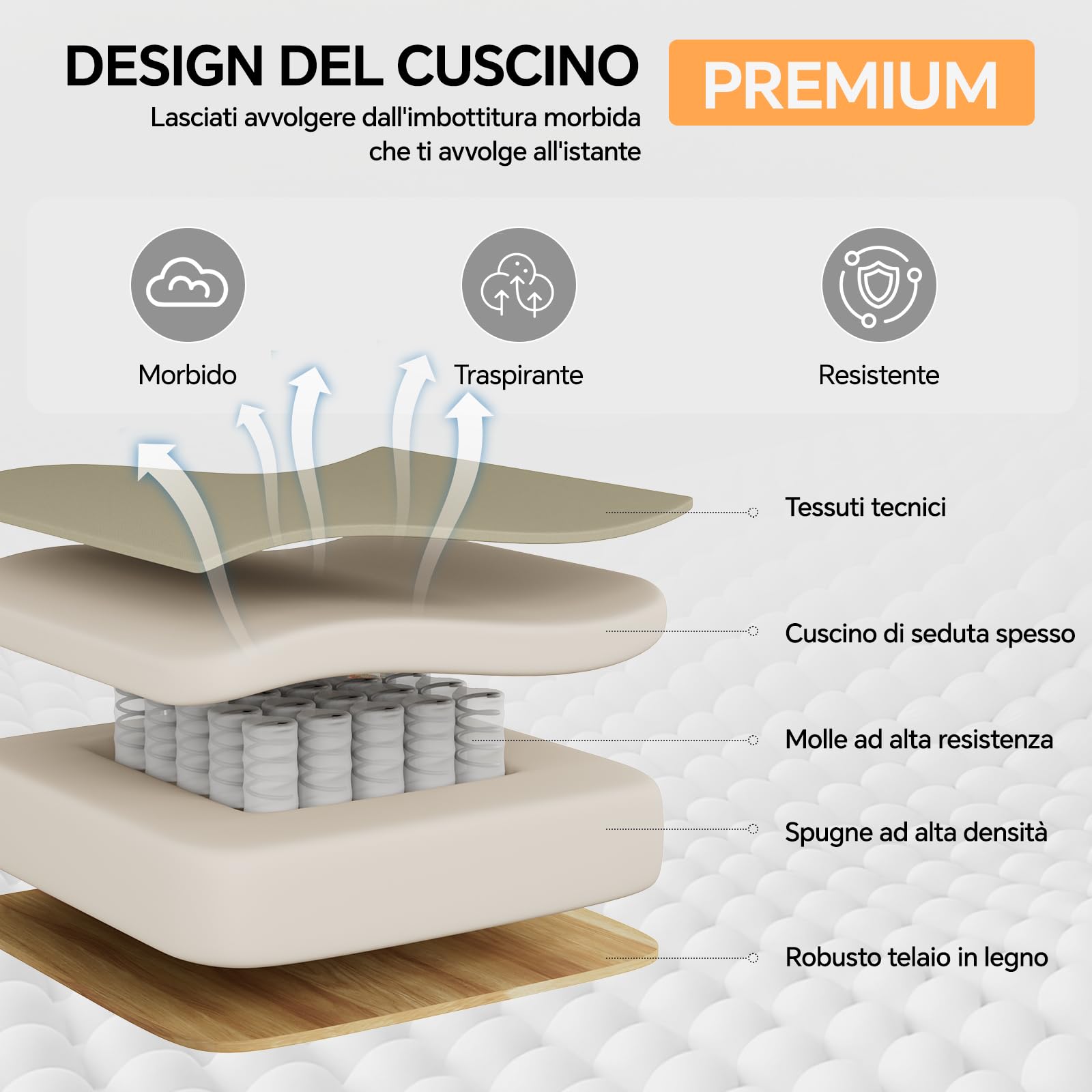 Sedia Ufficio Ergonomica 200KG, Sedia Gaming a Seduta Ampia per Pesanti, Big & Tall Poltrona Ufficio Direzionale Reclinabile con Schienale Alto, Braccioli Sollevabili, Poggiagambe, Cachi - image 4