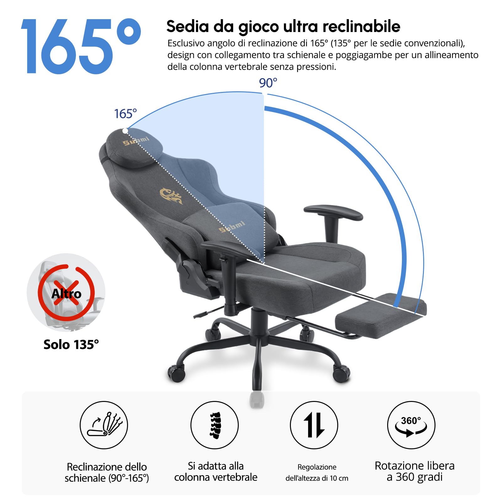 Submi Grigio Scuro Office Chair - product image 6