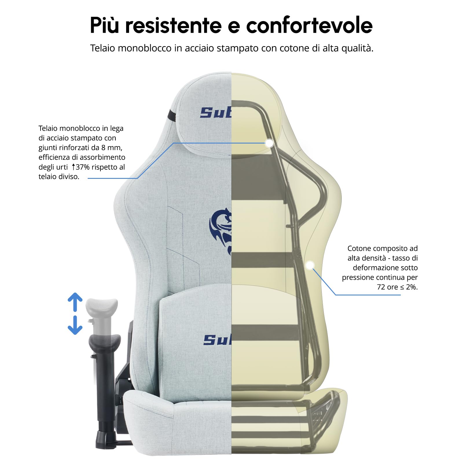 Submi Hellgrau Office Chair - product image 4