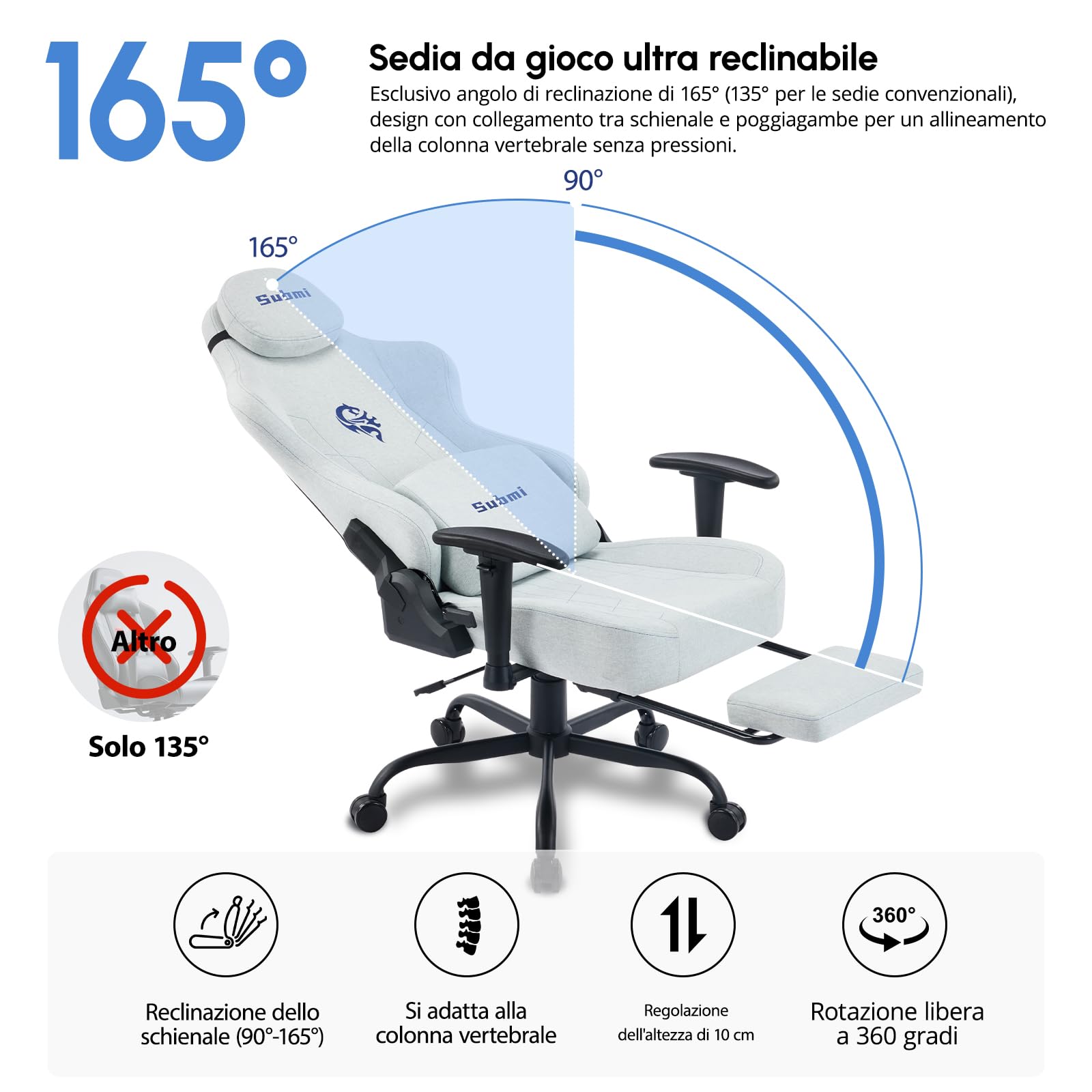 Submi Hellgrau Office Chair - product image 6