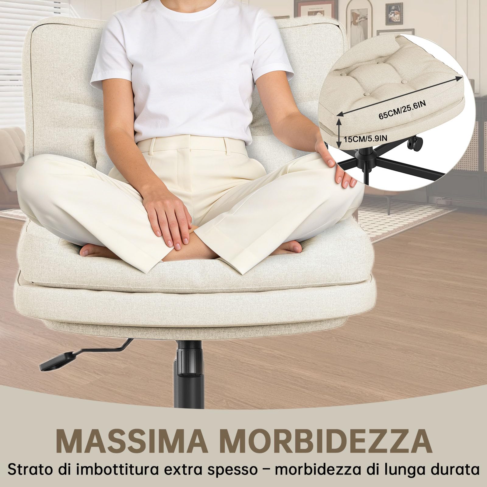 Submi Beige Office Chair - product image 3