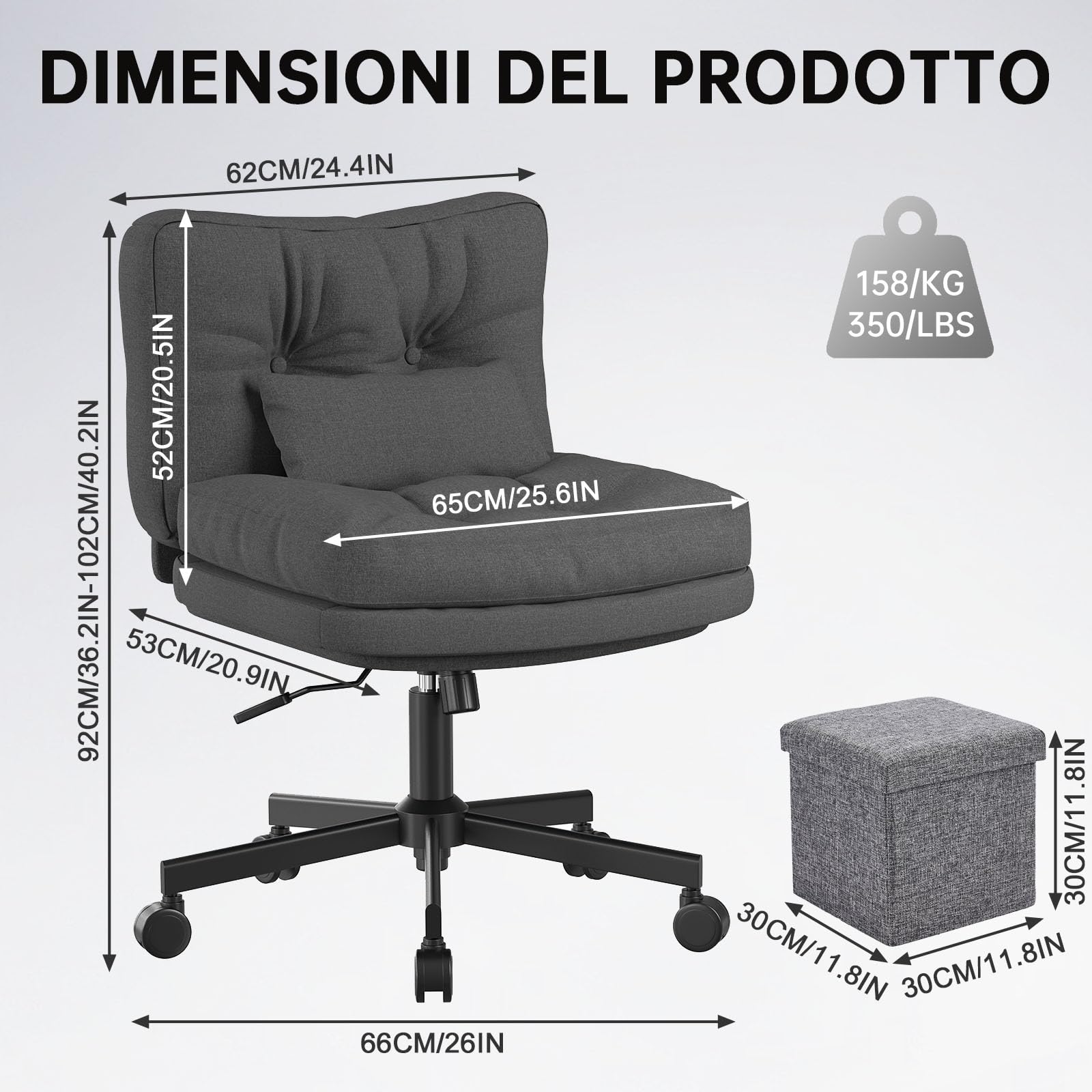 Submi Grigio Scuro Office Chair - product image 2