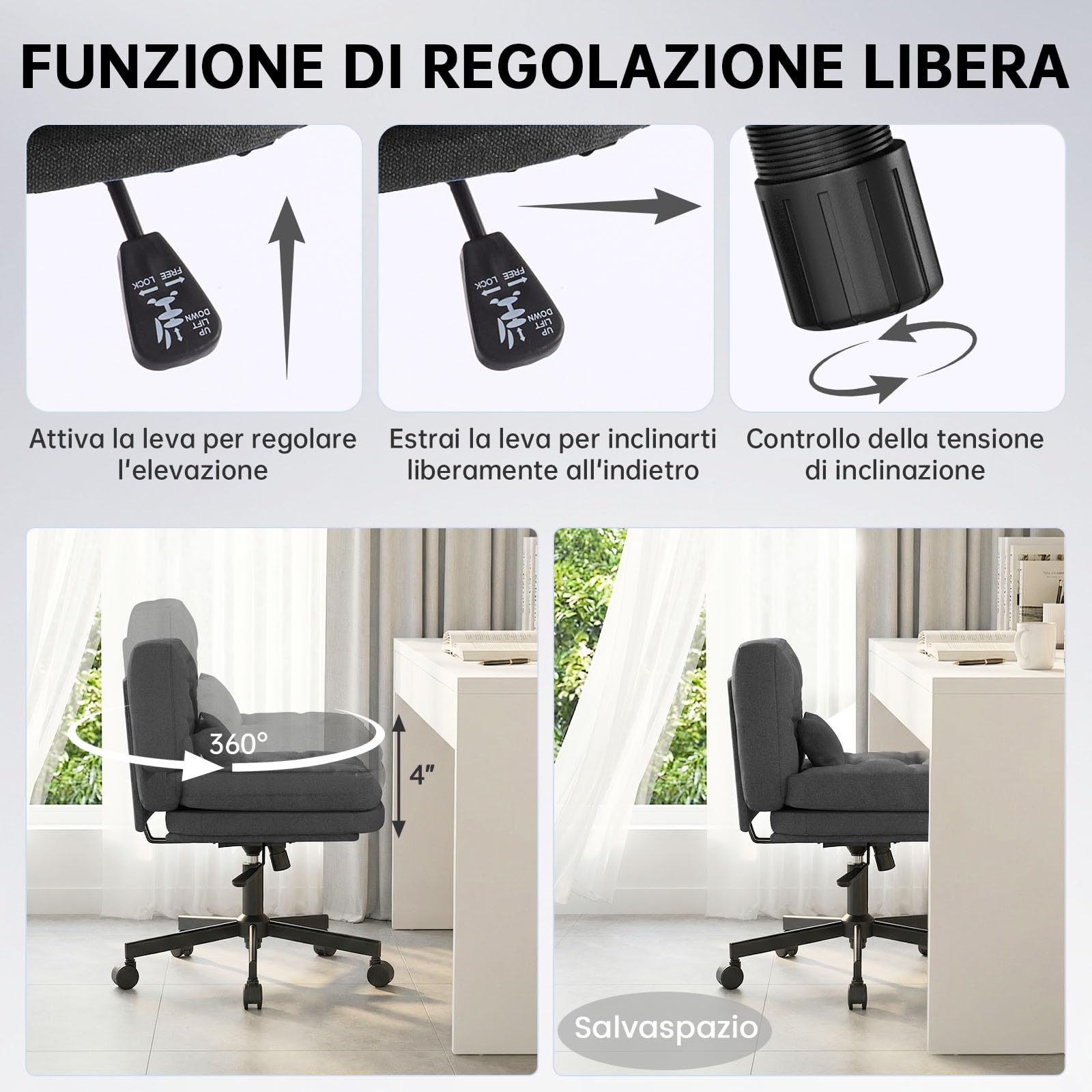 Submi Grigio Scuro Office Chair - product image 7