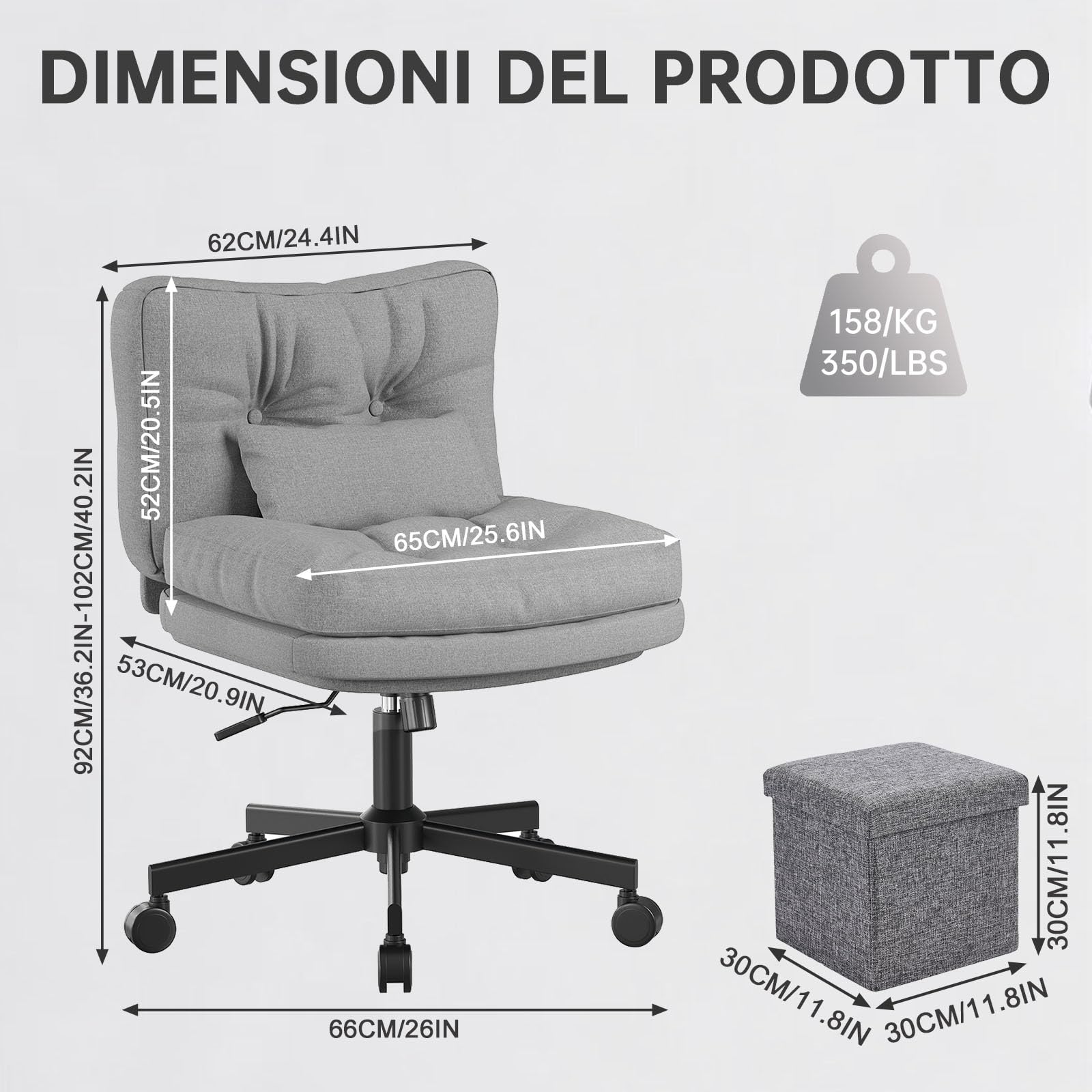 Submi Grigio Chiaro Office Chair - product image 2