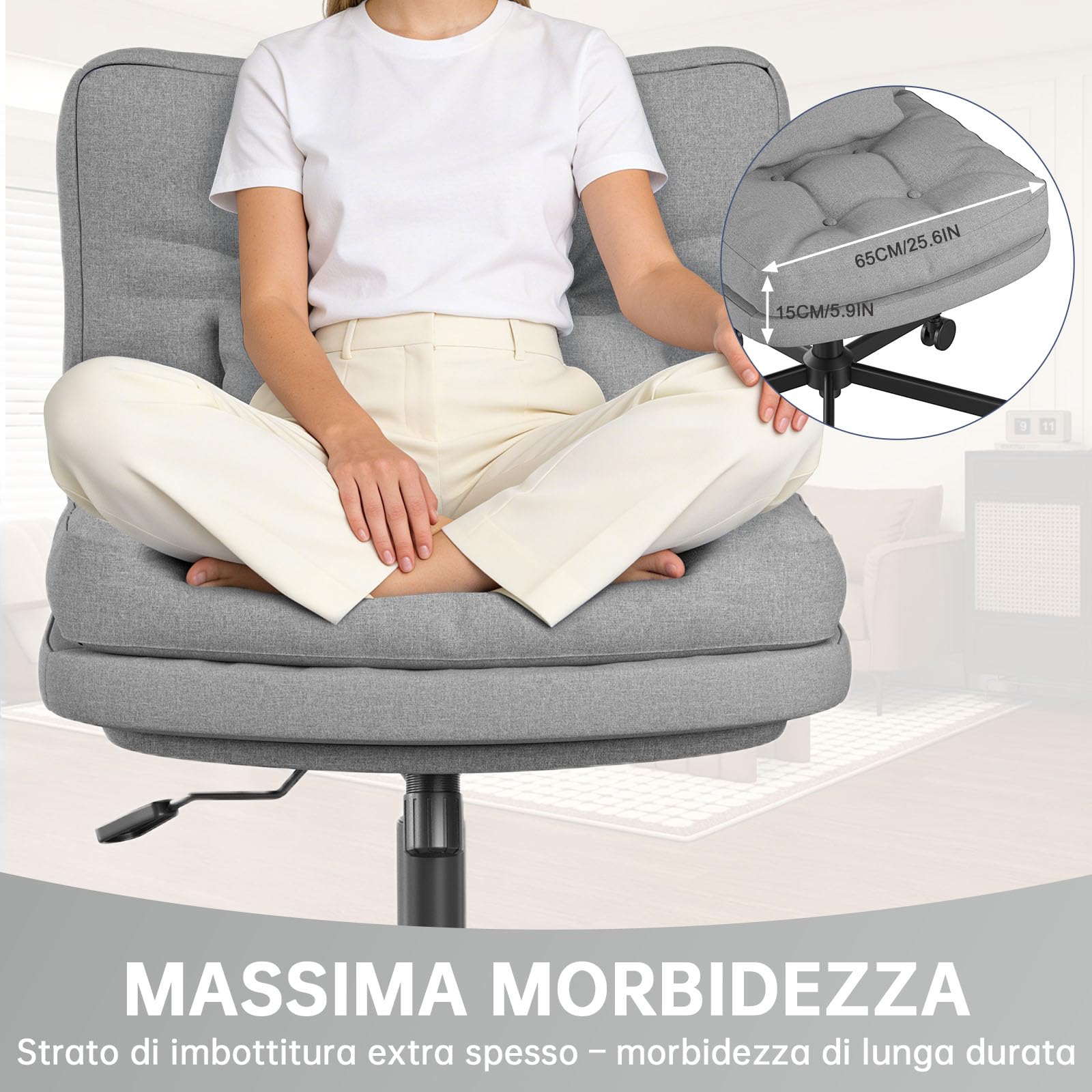 Submi Grigio Chiaro Office Chair - product image 3