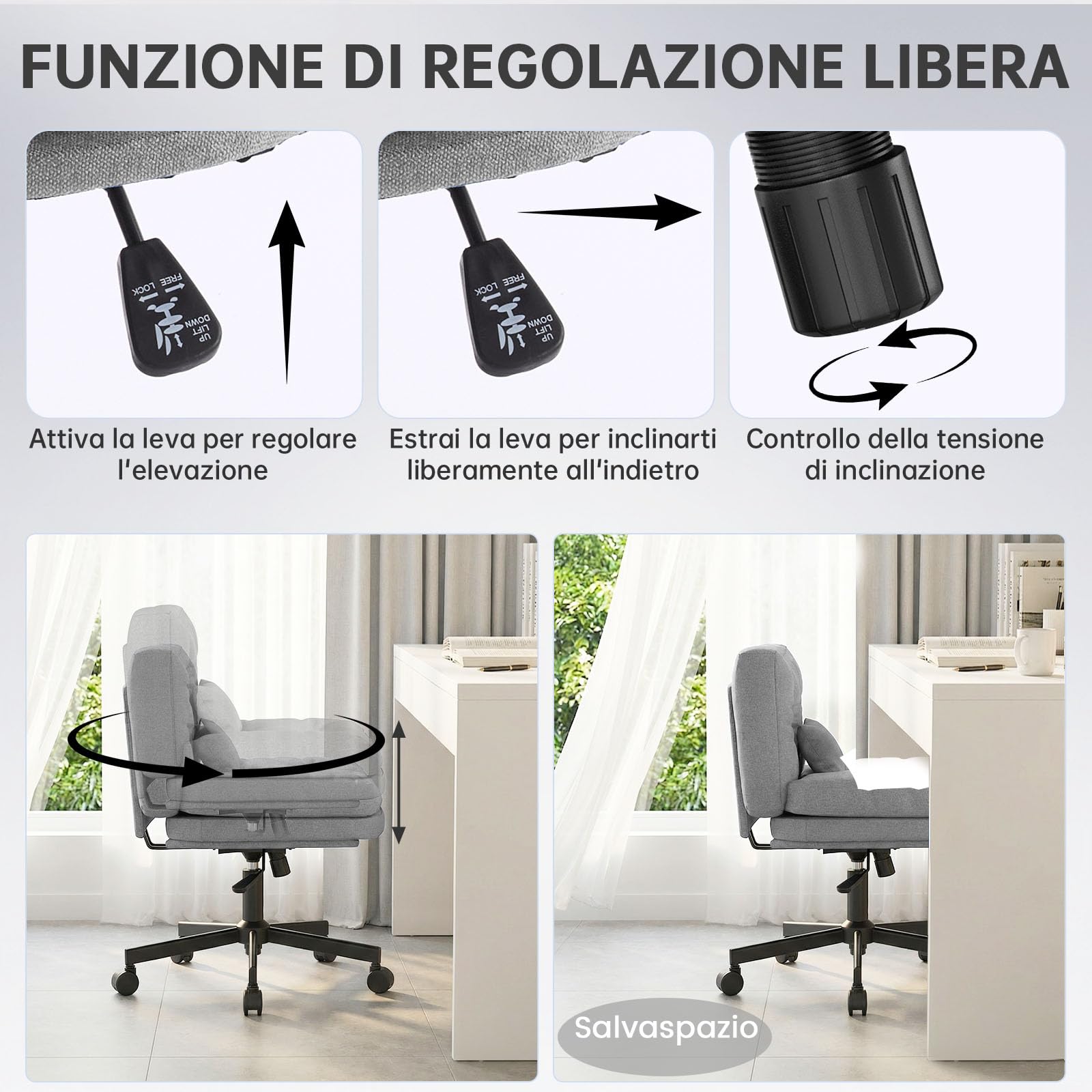 Submi Grigio Chiaro Office Chair - product image 7